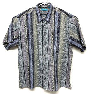 Vintage Tori Richard Hawaiian Shirt Pearl Buttons Down Cotton Lawn 2XL Multicolo
